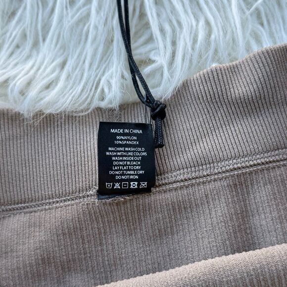 Civil Regime x No Tomorrow Ribbed Shorts Tan Size XL - Picture 7 of 8